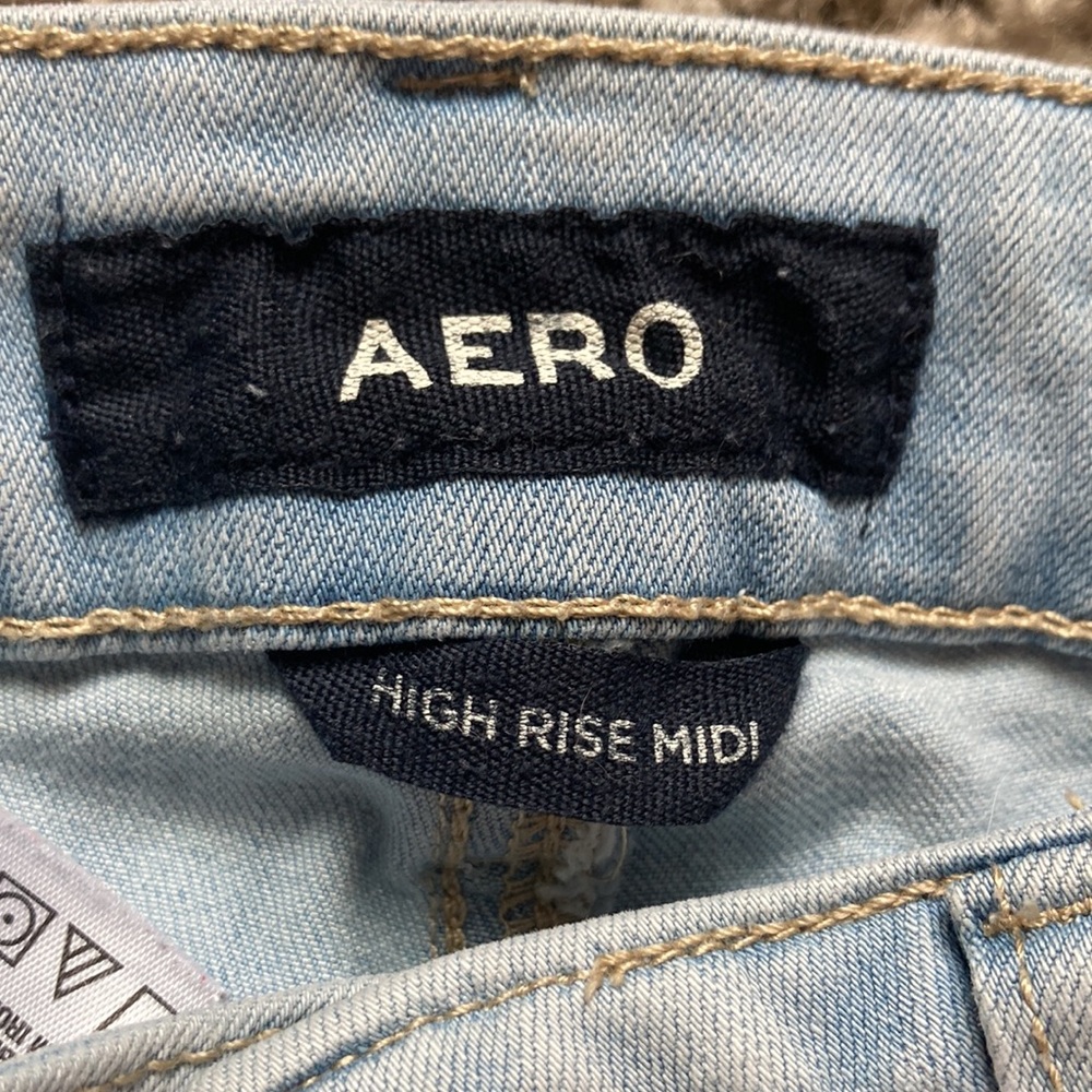 Aero High Rise Midi Jean Shorts - Picture 3 of 3